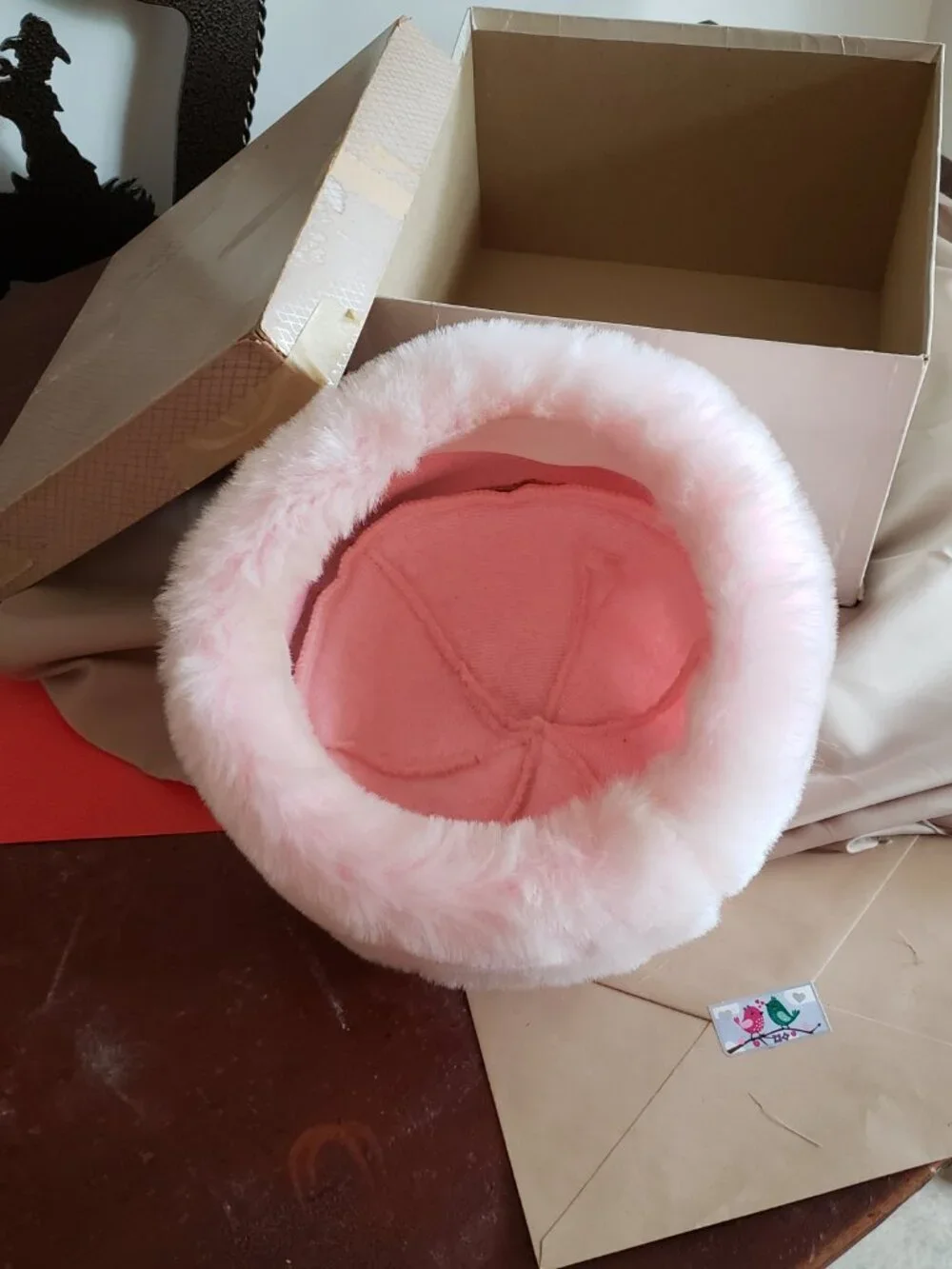 VINTAGE FAUX FUR HAT  PINK!!!! BARBIE ,MY FAIR LADY !!!! - Picture 6 of 11